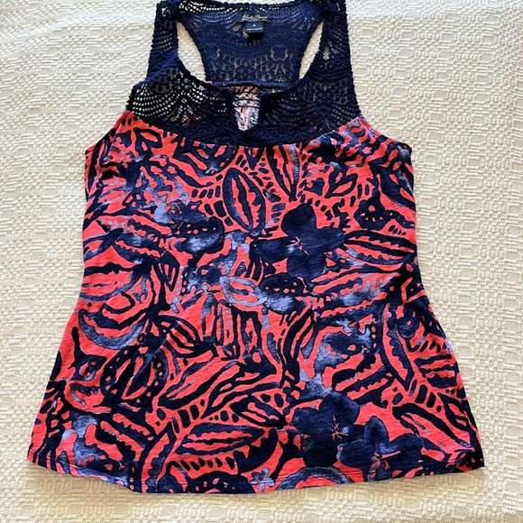 Lucky Brand- Live in Love- crochet detailed, summer sleeveless, top - Picture 4 of 6